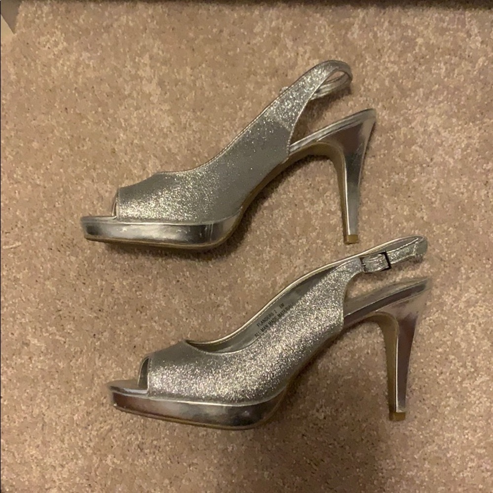 Sparkly Silver Heels